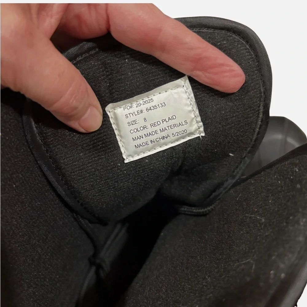 ITASCA Women's Red & Black Plaid Lace UP Duck Boots Size 8 Discontinued Colorway - Picture 7 of 9